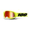 100% Racecraft 2 Mountain Bike & Motocross Goggles - MX and MTB Racing Protective Eyewear (Yellow - Mirror Red Lens) view 2