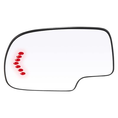 X AUTOHAUX Left Driver Side Mirror Glass Replacement Power Power Heated Signal for Chevy Silverado Suburban for GMC Sierra Yukon Tow Mirror 03-07