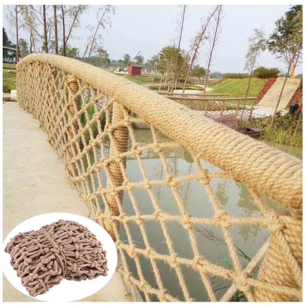 Rope Net for Railing, Safety Nets Cargo Rope Ladder Truck Trailer Heavy Duty Climbing Netting Balcony Banister Stair Protection Fence Decor Grid (Size : 1 * 7m(3 * 22ft))