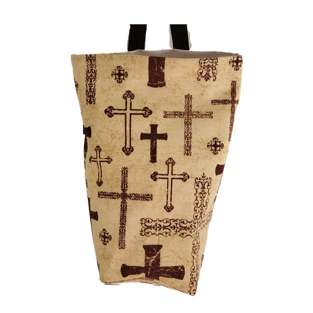 Car Storage Organizer Trash Bag Crosses Christian Theme Wipeable