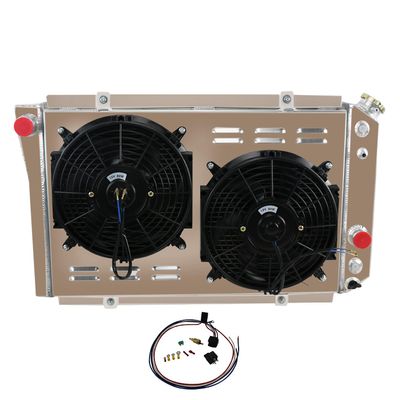 RadySpeed 4 Row Aluminum Radiator Shroud Fan Relay For 84-90 Chevy Corvette /S10 2.5-5.7L