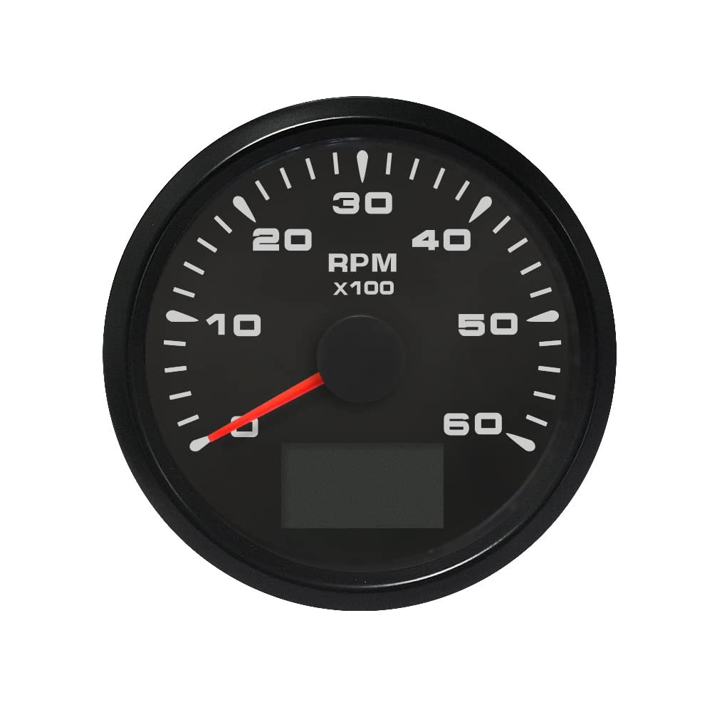 ELING 85mm 6000RPM Tachometer Waterproof with 8 Colors Backlights 9-32V Hour Meter