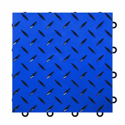 FlooringInc's 5/8" Thick Nitro Pro Interlocking Floor Tiles, Garage Floor Tile for a Stronger & Safer Garage, Workshop, Shed, or Trailer, Diamond-Top Garage Floor Covering, Shelby Blue/Black, 20 Tiles