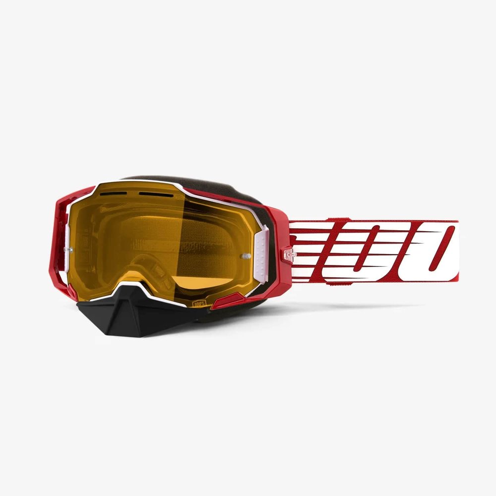 100% ARMEGA SNOWMOBILE Goggle Oversized Deep Red - Yellow Lens