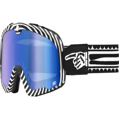 100% BARSTOW Premium Protective Sport Goggles (Death Spray - Mirror Blue Lens)
