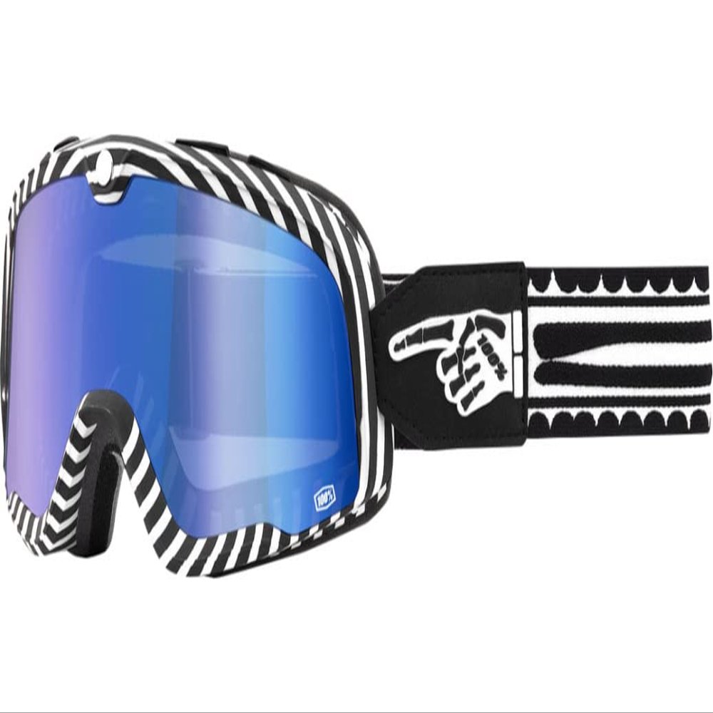 100% BARSTOW Premium Protective Sport Goggles (Death Spray - Mirror Blue Lens)