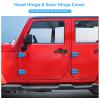 10PCS Car Engine Hood Hinge & Door Hinge Cover Trim for Jeep Wrangler JK Unlimited 4-Door 2007-2018 (Light Blue) view 2