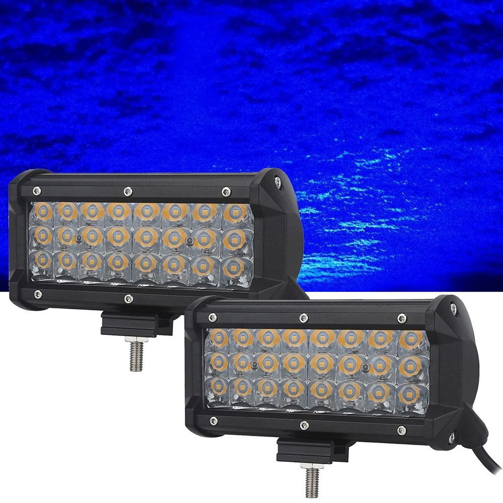 AUXMOTEC Blue Led Driving Work Decoration Neon Light Bar Spot 7" 36W Off-road Pod Fog Lamps 12V 24V Lighting for Truck Car ATV UTV SUV Off-road Bike Motorcycle Tractor 12V 24V