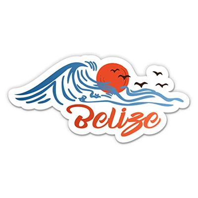 Squiddy Belize Beach Wave - Vinyl Sticker for Car, Laptop, Notebook (5" Wide)