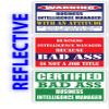 (x3) Certified Bad Ass Business Intelligence Manager with an Attitude Stickers | Funny Occupation Job Career Gift Idea | 3M Reflective Vinyl Sticker Decals for laptops, Hard Hats, Windows view 1