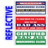 (x3) Certified Bad Ass Warehouse Clerk with an Attitude Stickers | Funny Occupation Job Career Gift Idea | 3M Reflective Vinyl Sticker Decals for laptops, Hard Hats, Windows view 1