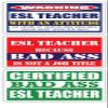 (x3) Certified Bad Ass ESL Teacher with an Attitude Stickers | Funny Occupation Job Career Gift Idea | 3M Vinyl Sticker Decals for laptops, Hard Hats, Windows view 1