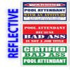(x3) Certified Bad Ass Pool Attendant with an Attitude Stickers | Funny Occupation Job Career Gift Idea | 3M Reflective Vinyl Sticker Decals for laptops, Hard Hats, Windows view 1