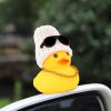 wonuu Rubber Duck Car Ornaments Yellow Duck Car Dashboard Decorations with Propeller Helmet for Christmas Decor and Home Decorations for Adults (U-White) view 2