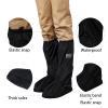 Jikamul Tachitali Waterproof Rain Shoe Cover with Reflector for Women & Men Reusable & Foldable Rain Boot Shoe Cover with Zipper, Non-Slip (Black, 2XL) view 3