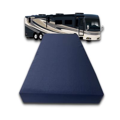 FoamRush 6-Inch Bunk (30" x 72") Gel Memory Foam RV Mattress Replacement with Canvas Navy Cover, Medium Firm, Made in USA, Camper Trailer, Removable Water-Resistant Outdoor/Indoor Cover w Zip