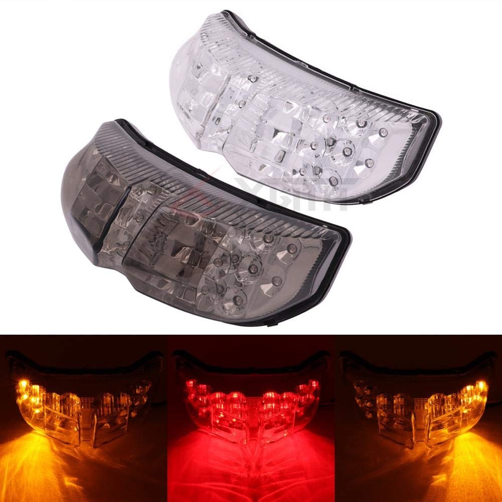 RUSIHO Motorcycle Integrated LED Tail Light Brake Turn Signal Blinker For Yamaha FAZER FZ1 2006-2015 FZ1 FZ8 2010-2015 (Clear Lens)