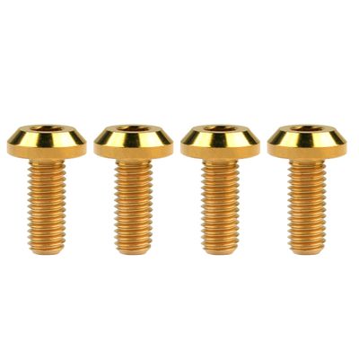 Wanyifa Titanium Umbrella Head M8 15 20 25 30 35 40mm Bolt Screw for Bicycle Motorcycle Car Pack of 4 (M8x20mm, Gold)