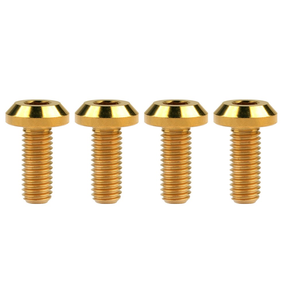 Wanyifa Titanium Umbrella Head M8 15 20 25 30 35 40mm Bolt Screw for Bicycle Motorcycle Car Pack of 4 (M8x20mm, Gold)