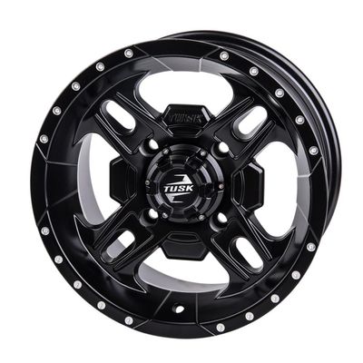 4/156 Tusk Beartooth Wheel 12x7 4.0 + 3.0 Matte Black For Polaris Outlaw 500 2006-2007