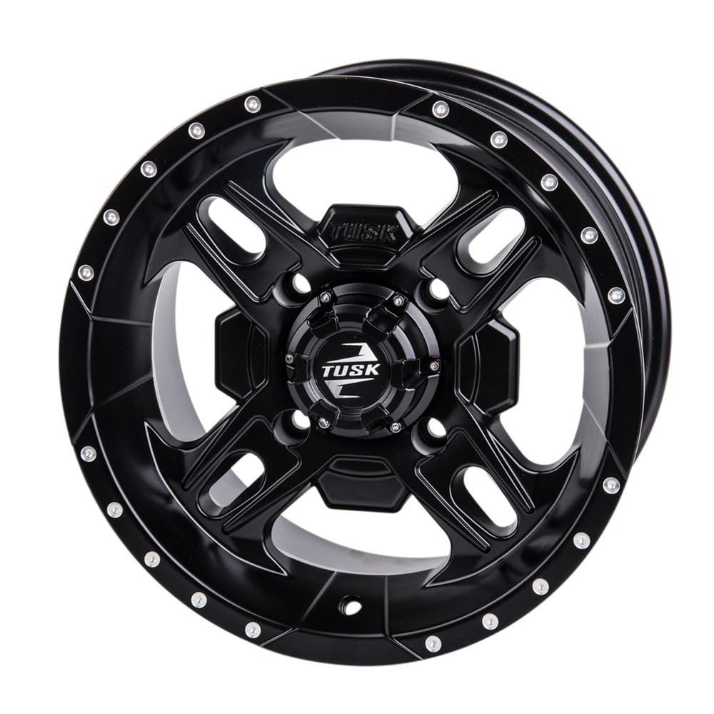 4/156 Tusk Beartooth Wheel 12x7 4.0 + 3.0 Matte Black For Polaris Outlaw 500 2006-2007