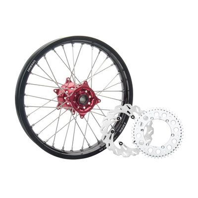 TUSK Impact Complete Rear Wheel Package 19 x 2.15 Black Rim/Silver Spoke/Red Hub for Yamaha YZ450FX 2016-2021