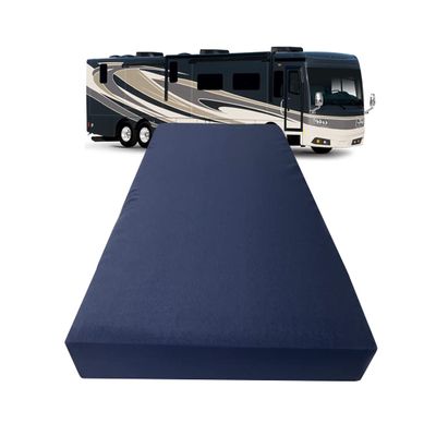 FoamRush 3-Inch Bunk (30" x 75") Gel Memory Foam RV Mattress Replacement with Canvas Navy Cover, Medium Firm, Made in USA, Camper Trailer, Removable Water-Resistant Outdoor/Indoor Cover with Zipper