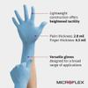 Ansell Microflex 92-134 Disposable Powder-Free Nitrile Gloves for Cleaning w/Textured Fingertips - X-Large, Blue (Case of 1000) view 2