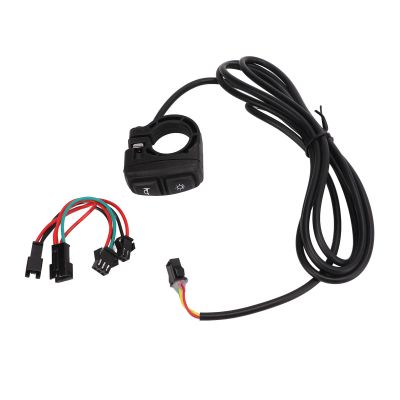Electric 2-in-1 Lamp Horn Switch Part, Lamp and Horn Control Switch with Light Adapter Cable for Electric Motorcycle Scooter Accessory