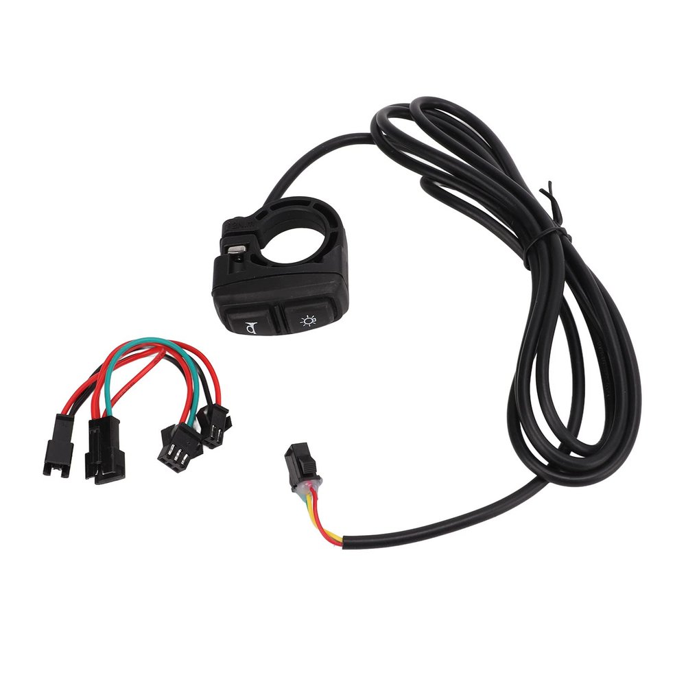 Electric 2-in-1 Lamp Horn Switch Part, Lamp and Horn Control Switch with Light Adapter Cable for Electric Motorcycle Scooter Accessory