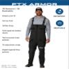 FROGG TOGGS Mens Ftx Armor Premium Waterproof Rain, Fishing Bibs Pants, Black, 3X-Large US view 2