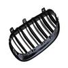 amopacorp Polish Gloss Black Front Hood Kidney Grille Grill Vent Dual Slat Compatible with BMW E60 E61 525i 535i 550i M5 4DR 2003-2010 view 3