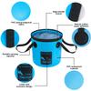 AUTODECO 2 Pack Collapsible Bucket 5 Gallon Container Folding Water Bucket Portable Wash Basin for Outdoor Travelling Camping Fishing Gardening Car Washing Blue and Yellow 20L view 3