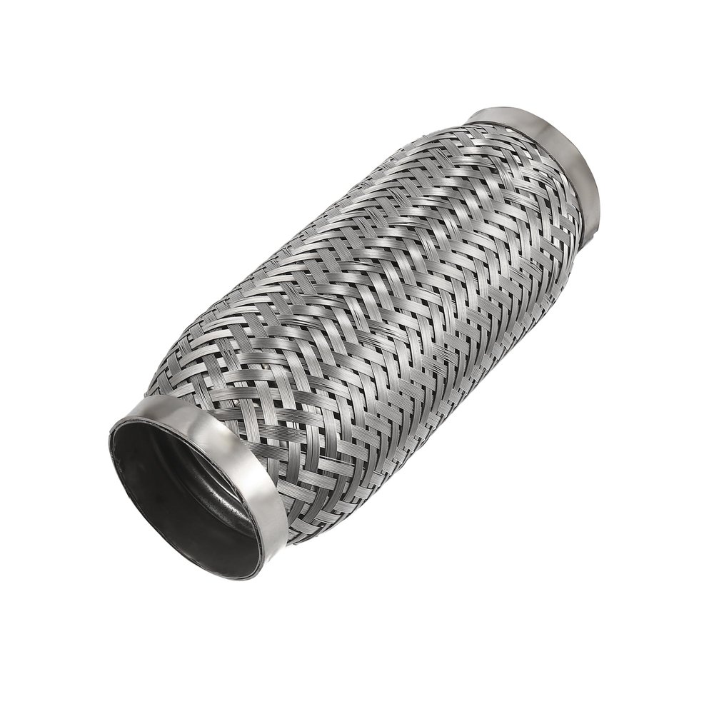 X AUTOHAUX 2.44"x7"x7.68" Car Exhaust Flexible Pipe Tubing Universal Exhaust Joint Stainless Steel Silver Tone