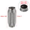 X AUTOHAUX 2.44"x7"x7.68" Car Exhaust Flexible Pipe Tubing Universal Exhaust Joint Stainless Steel Silver Tone view 2