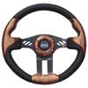 Huskey Club Car Woodgrain Steering Wheel Carbon Fiber Texture Grip W/Matte Black Hub Adapter for Club Car DS Gas Electric Models Premium Quality view 2