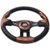 Huskey Club Car Woodgrain Steering Wheel Carbon Fiber Texture Grip W/Matte Black Hub Adapter for Club Car DS Gas Electric Models Premium Quality view 3