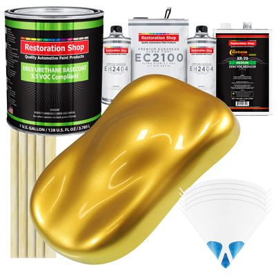 Restoration Shop Saturn Gold Urethane Basecoat Paint - Gallon Kit