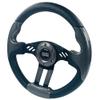Huskey Trooper Custom Carbon Fiber Golf Cart Steering Wheel & Adapter for Club Car Precedent Black Brushed Spokes Carbon Fiber Grips SS logo Premium Quality view 2