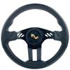 Huskey Trooper Custom Carbon Fiber Golf Cart Steering Wheel & Adapter for Club Car Precedent Black Brushed Spokes Carbon Fiber Grips SS logo Premium Quality view 3
