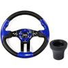 Huskey Trooper Blue Steering Wheel Non-slip Texture Grip W/Matte Black Hub Adapter For Club Car Precedent Golf Cart Gas Electric Models Premium Quality view 1
