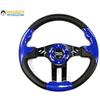 Huskey Trooper Blue Steering Wheel Non-slip Texture Grip W/Matte Black Hub Adapter For Club Car Precedent Golf Cart Gas Electric Models Premium Quality view 2