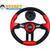 Huskey Trooper Red Golf Cart Steering Wheel 12.5 Inch OD Comfortable Grip + Club Car DS Hub Adapter Black 5/6 Hole Pattern view 2