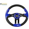 Huskey Trooper Blue Golf Cart Steering Wheel For Club Car DS Models Black Brushed Spokes Carbon Fiber Grips SS logo Premium Quality view 2