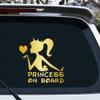 2pcs Princess On Board Sticker for Cars Safety Warning Stickers (Princess On Board) Safety Bumper Stickers for Cars,Trucks,Laptop Etc. Cute Design (Brushed Gold) view 1