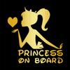 2pcs Princess On Board Sticker for Cars Safety Warning Stickers (Princess On Board) Safety Bumper Stickers for Cars,Trucks,Laptop Etc. Cute Design (Brushed Gold) view 2