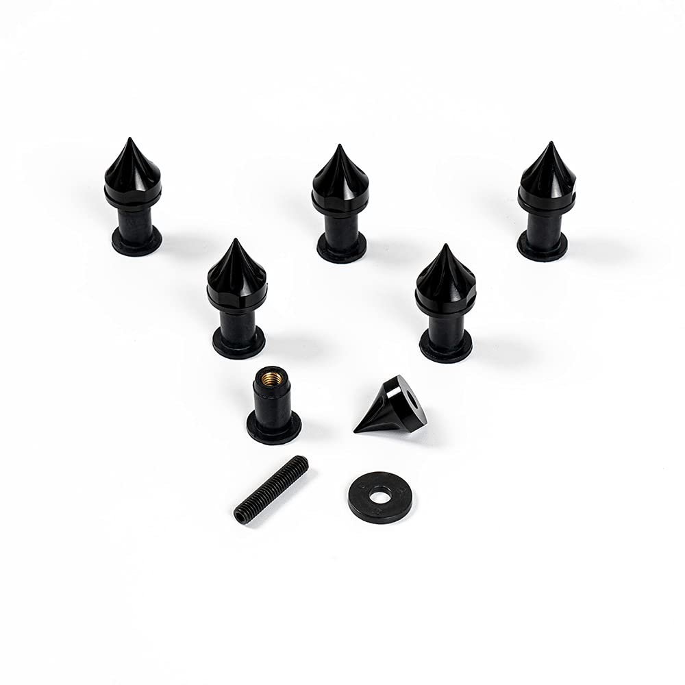6 Pieces M5 Spike Windshield Bolts Kit Fit for CBR600RR F5 2003 04 05 06 07 2008 cbr 600rr Windscreen Screw Set Nut Fastener Mounting Kit Clips Bolts (Black)
