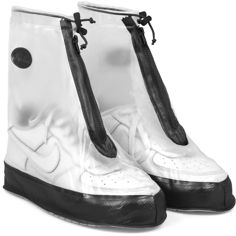 Galashield Rain Shoe Covers | Waterproof Shoe Covers for Men Women | Reusable Galoshes Overshoes (Clear/Black, XXX-Large)