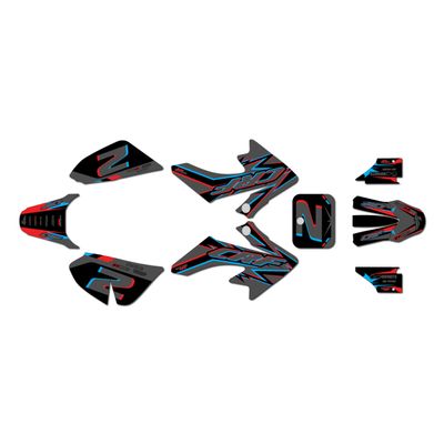 Kalair GFX Graphics Kit for Honda CRF50 (All Years) Vizion Series Grey 21 Mil - Pro Edition - Dirt Pit Bike Motorcycle Stickers, Dirtbike Racing Automotive Decal Motocross Accessories no-Plastics