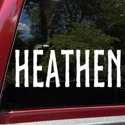 Minglewood Trading Yellow - Heathen Vinyl Decal V2 - Norse Viking Barbarian - Die Cut Sticker - 63w x 21h inches